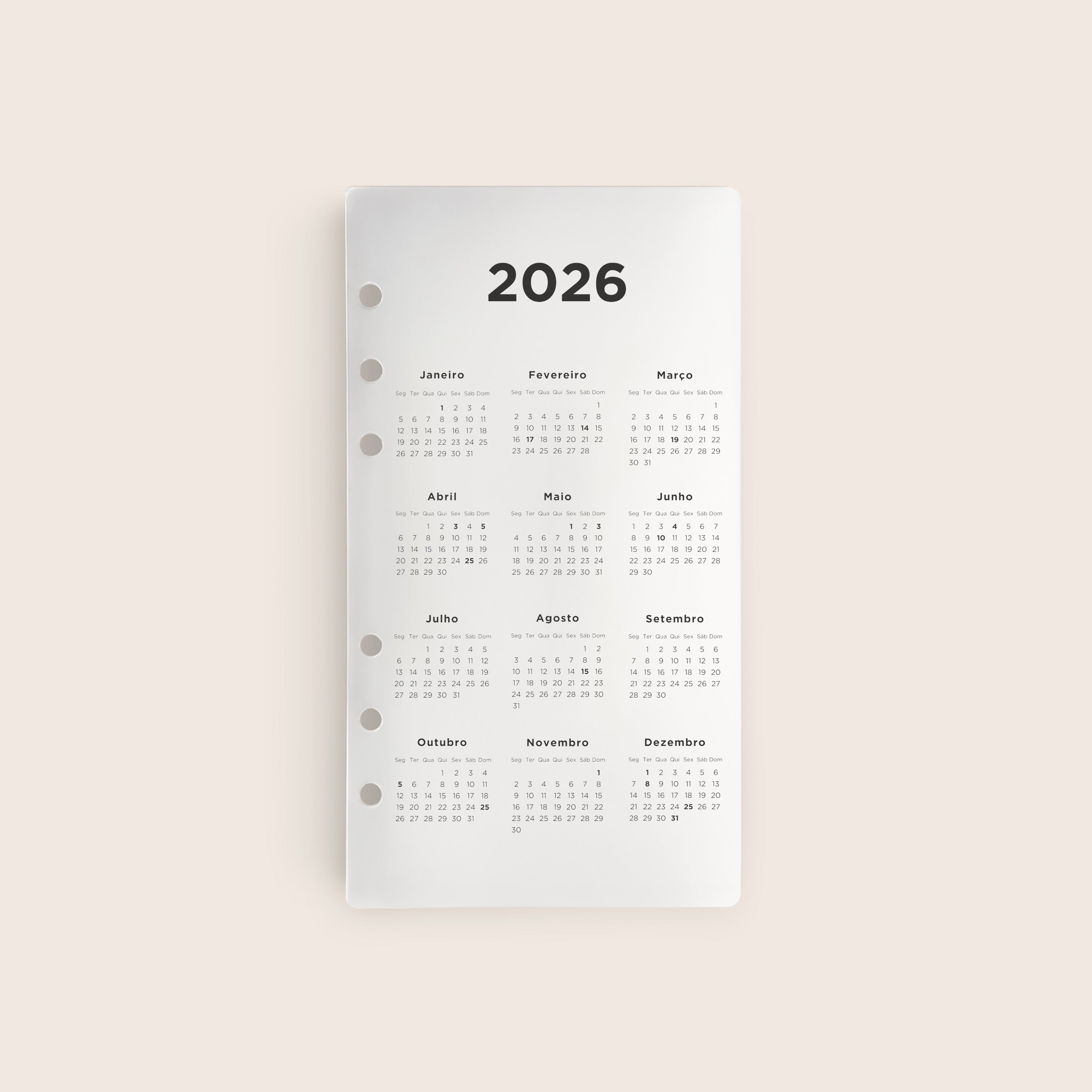 Calendário Anual 2026