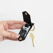 Photo Leather Keyring Black