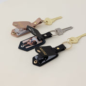 Photo Leather Keyring Black