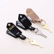 Photo Leather Keyring Black (Silver Hardware)