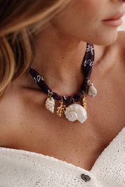 Bandana Brown Shell Necklace