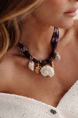 Bandana Brown Shell Necklace