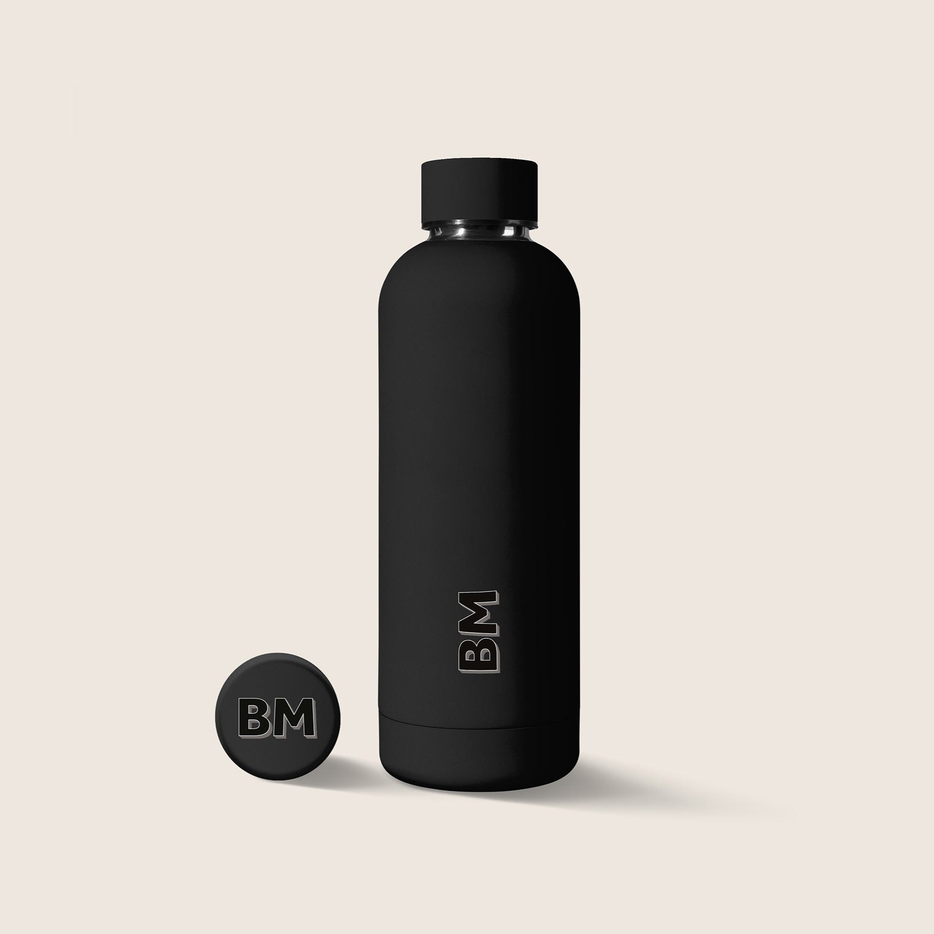 Personalised Eco Black Water Bottle (500ml)