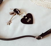 Heart Keyring Black